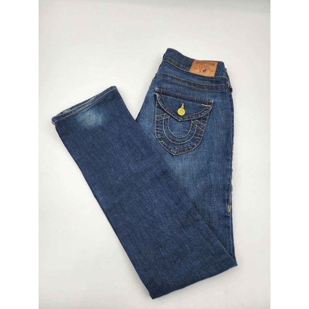 TRUE RELIGION Jeans Denim Straight Leg Flap Pocket Women's Size 25